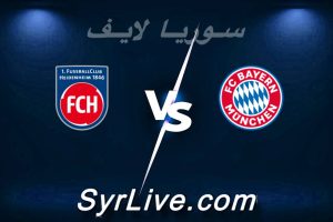 مشاهدة مباراة بايرن ميونخ و هايدنهايم بث مباشر اليوم 2026-05-02 syrialive